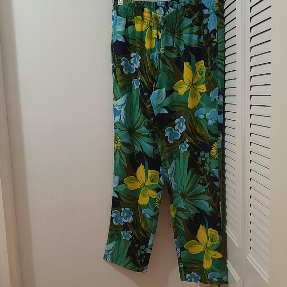 Tropical print pants